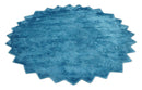 Art Silk 4x4 Round Modern Blue  blended Art Silk Rug entryway, bedside rug