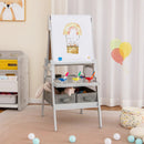 3-in-1 Art Easel for Kids with Magnetic Chalkboard and Whiteboard-Gray by LJGDeals