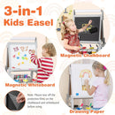 3-in-1 Art Easel for Kids with Magnetic Chalkboard and Whiteboard-Gray by LJGDeals