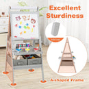 3-in-1 Art Easel for Kids with Magnetic Chalkboard and Whiteboard-Gray by LJGDeals
