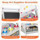 3-in-1 Art Easel for Kids with Magnetic Chalkboard and Whiteboard-Gray by LJGDeals