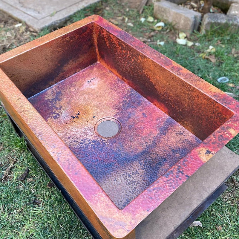 Copper Single Bowl Farmhouse Kitchen Sink-Jaxon