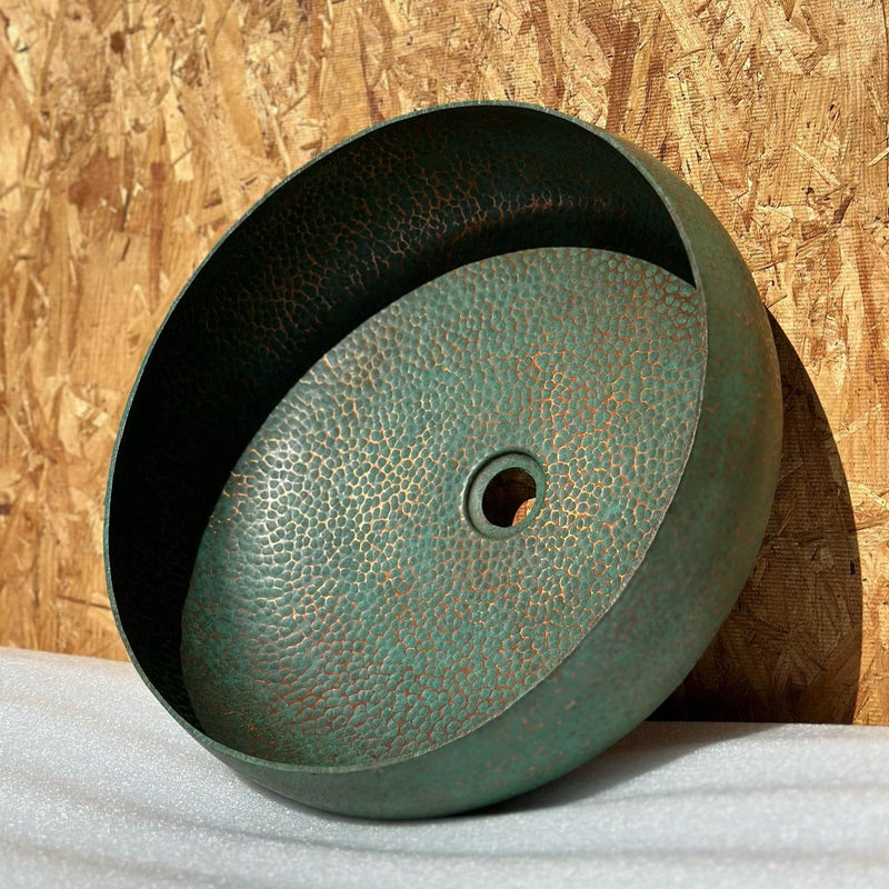 Green Washbasin - Oxidized Copper Bathroom Sink - Athea