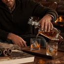 Elk / Deer Bust Decanter Set with Glasses by Arthur Court Designs