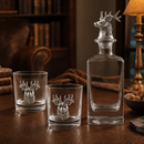 Elk / Deer Bust Decanter Set with Glasses by Arthur Court Designs
