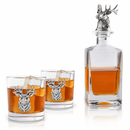 Elk / Deer Bust Decanter Set with Glasses by Arthur Court Designs