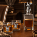 Elk / Deer Bust Decanter Set with Glasses by Arthur Court Designs