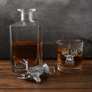 Elk / Deer Bust Decanter Set with Glasses by Arthur Court Designs