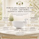Porcelain Climbing Bunny Candy / Dip Bowl