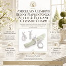 Porcelain Climbing Bunny Napkin Rings - Set of 4 by Arthur Court Designs