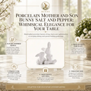 Porcelain Mother and Son Bunny Salt and Pepper by Arthur Court Designs