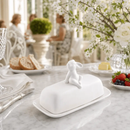 Porcelain Sitting Bunny Butter Dish by Arthur Court Designs