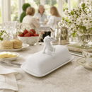 Porcelain Sitting Bunny Butter Dish by Arthur Court Designs