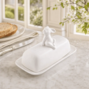 Porcelain Sitting Bunny Butter Dish by Arthur Court Designs
