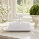 Porcelain Sitting Bunny Butter Dish by Arthur Court Designs