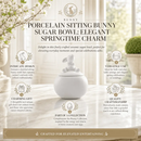 Porcelain Sitting Bunny Sugar Bowl by Arthur Court Designs