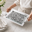 Running Rabbit Glass Top Serving Tray by Arthur Court Designs