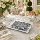 Running Rabbit Glass Top Serving Tray by Arthur Court Designs