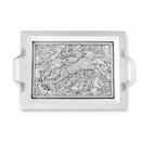 Running Rabbit Glass Top Serving Tray by Arthur Court Designs