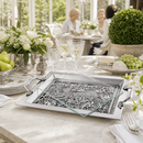 Running Rabbit Glass Top Serving Tray by Arthur Court Designs