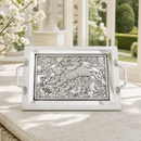 Running Rabbit Glass Top Serving Tray by Arthur Court Designs