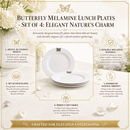 Butterfly Melamine Lunch Plates - Set of 4