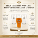 Fleur de Lis Beer Pint Glasses - Set of 4 by Arthur Court Designs