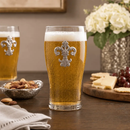 Fleur de Lis Beer Pint Glasses - Set of 4 by Arthur Court Designs