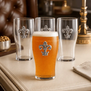 Fleur de Lis Beer Pint Glasses - Set of 4 by Arthur Court Designs