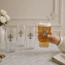 Fleur de Lis Beer Pint Glasses - Set of 4 by Arthur Court Designs