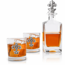 Fleur-de-lis Decanter Set with Glasses by Arthur Court Designs
