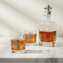 Fleur-de-lis Decanter Set with Glasses by Arthur Court Designs