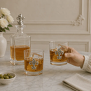 Fleur-de-lis Decanter Set with Glasses by Arthur Court Designs