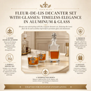 Fleur-de-lis Decanter Set with Glasses by Arthur Court Designs