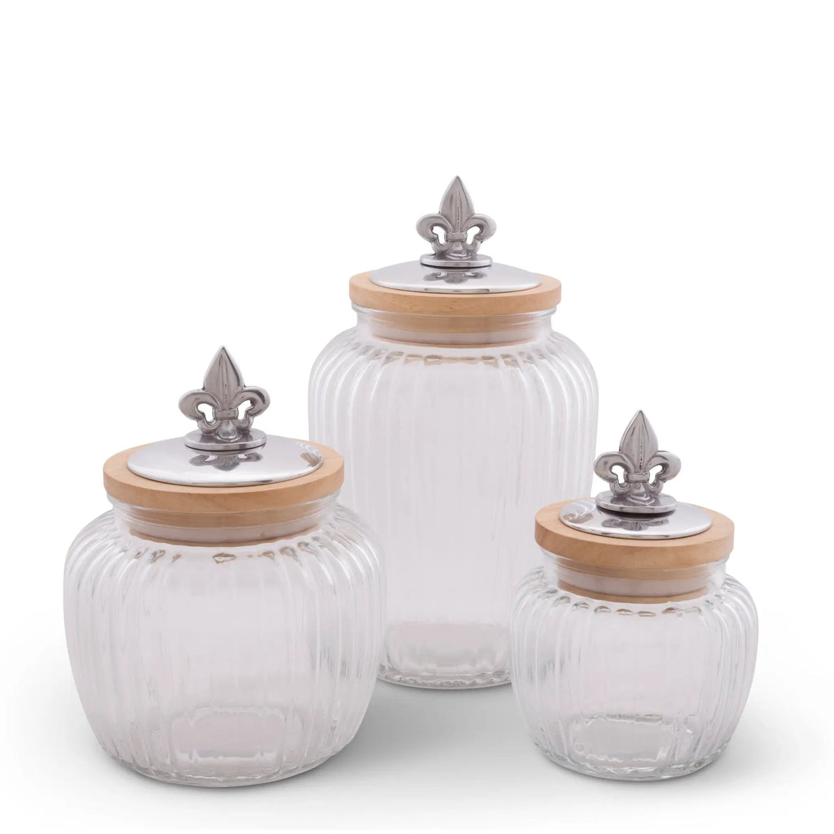 Fleur De Lis Knob Glass Canisters, photo 6 of 10
