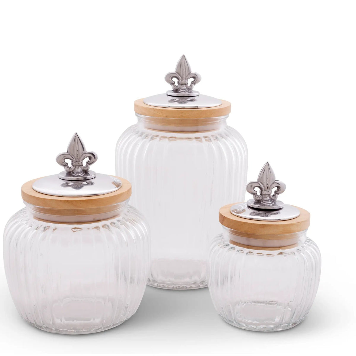 Fleur De Lis Knob Glass Canisters, photo 5 of 10