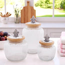 Fleur De Lis Knob Glass Canisters by Arthur Court Designs