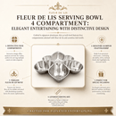 Fleur De Lis Serving Bowl 4 Compartment