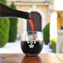 Fleur de Lis Stemless Wine Glasses - Set of 4
