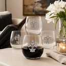Fleur de Lis Stemless Wine Glasses - Set of 4 by Arthur Court Designs