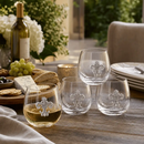 Fleur de Lis Stemless Wine Glasses - Set of 4 by Arthur Court Designs