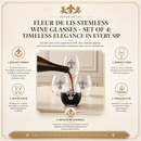 Fleur de Lis Stemless Wine Glasses - Set of 4 by Arthur Court Designs