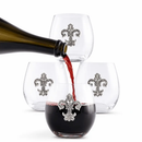 Fleur de Lis Stemless Wine Glasses - Set of 4 by Arthur Court Designs