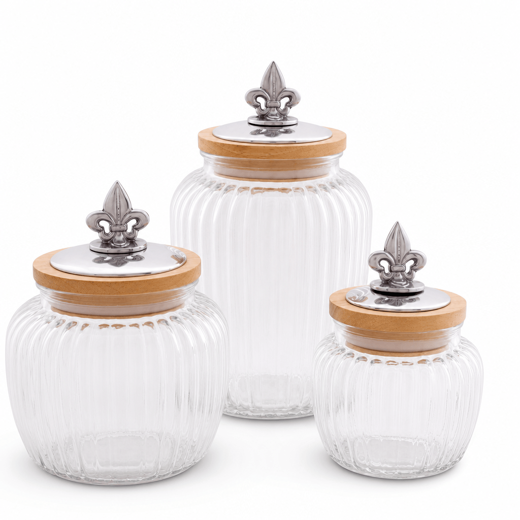 Fleur De Lis Knob Glass Canisters, photo 10 of 10