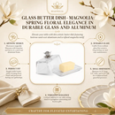 Glass Butter Dish - Magnolia by Arthur Court Designs