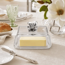 Glass Butter Dish - Magnolia by Arthur Court Designs