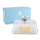 Glass Butter Dish - Magnolia by Arthur Court Designs