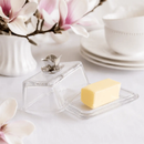 Glass Butter Dish - Magnolia by Arthur Court Designs