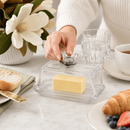 Glass Butter Dish - Magnolia by Arthur Court Designs