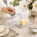 Glass Butter Dish - Magnolia by Arthur Court Designs